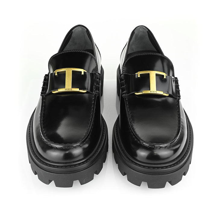 Tod's Mens T Timeless Black Leather Loafers