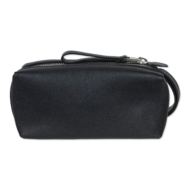 Tod's Black Pebble Leather Pouch with Wristlet