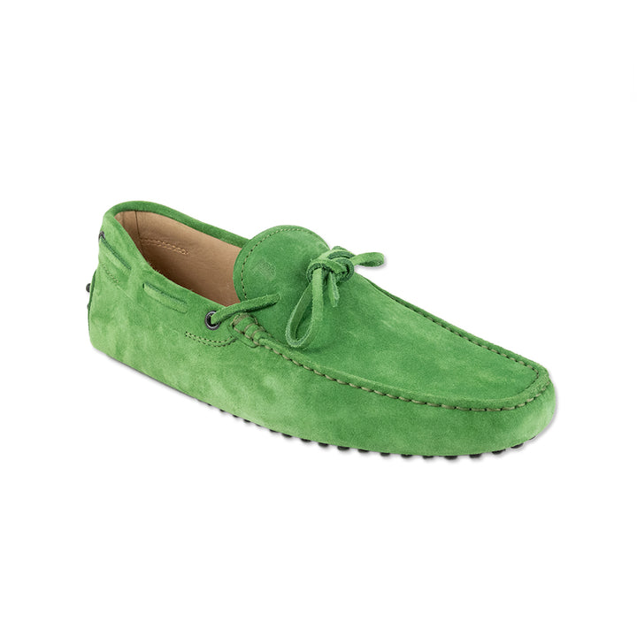 Tods Mens Green Suede Loafer