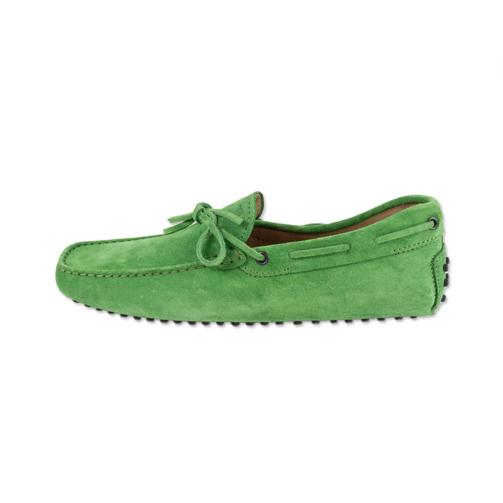 Tods Mens Green Suede Loafer