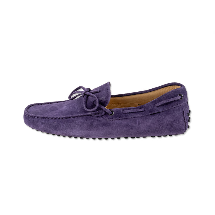 Tods Mens Purple Suede Loafer