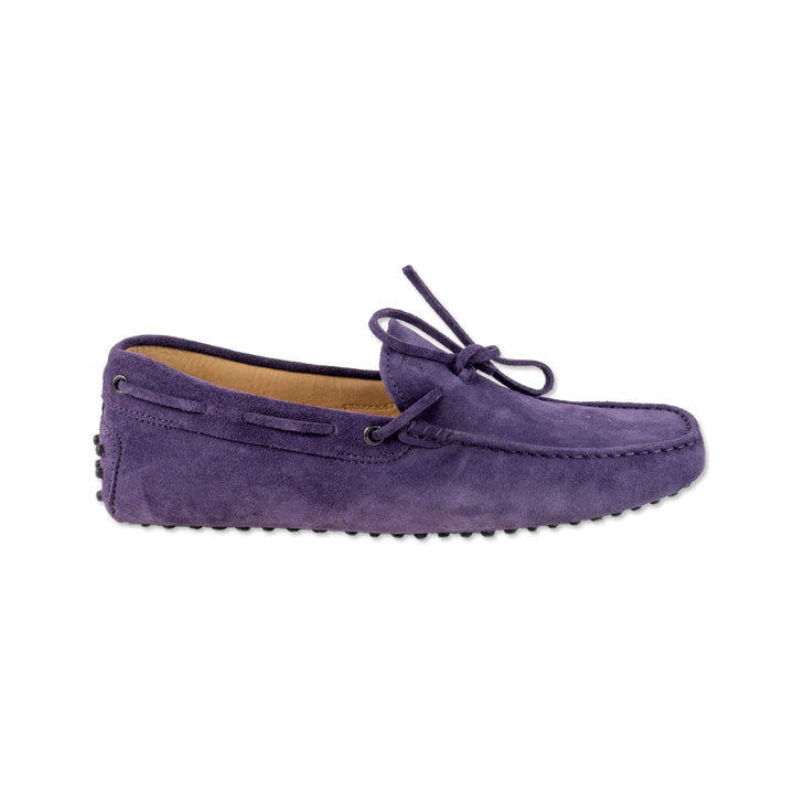 Tods Mens Purple Suede Loafer