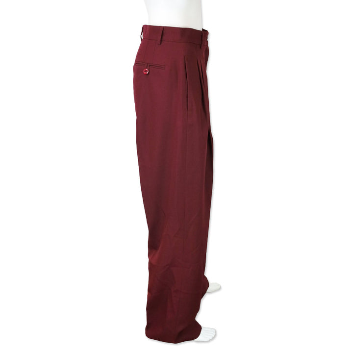Tolu Coker Burgundy Grain de Poudre Pleated Wide-Leg Pants