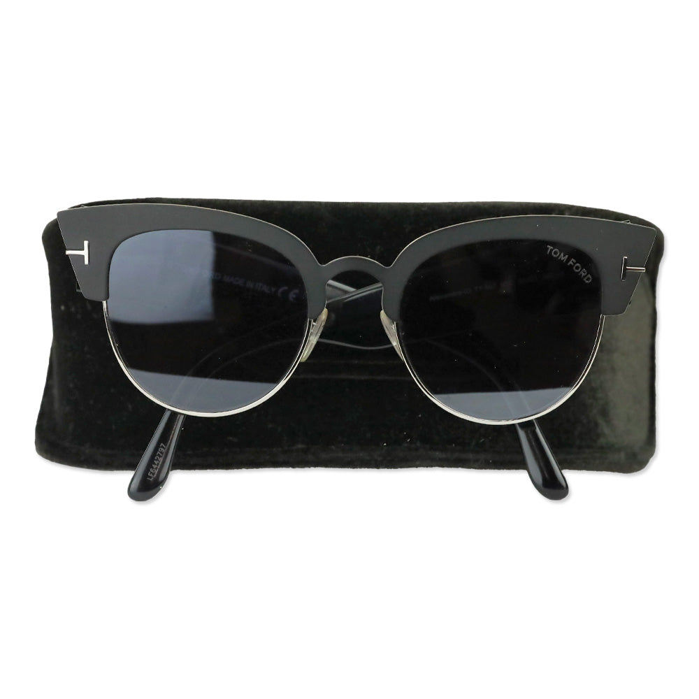 Tom Ford Alexandra-02 Black/Ruthenium Cat Eye Sunglasses