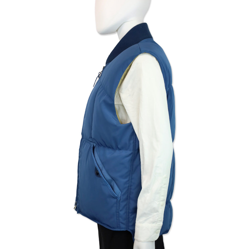 Tom Ford Blue Quilted Micro Ottoman Down Gilet Puffer Vest