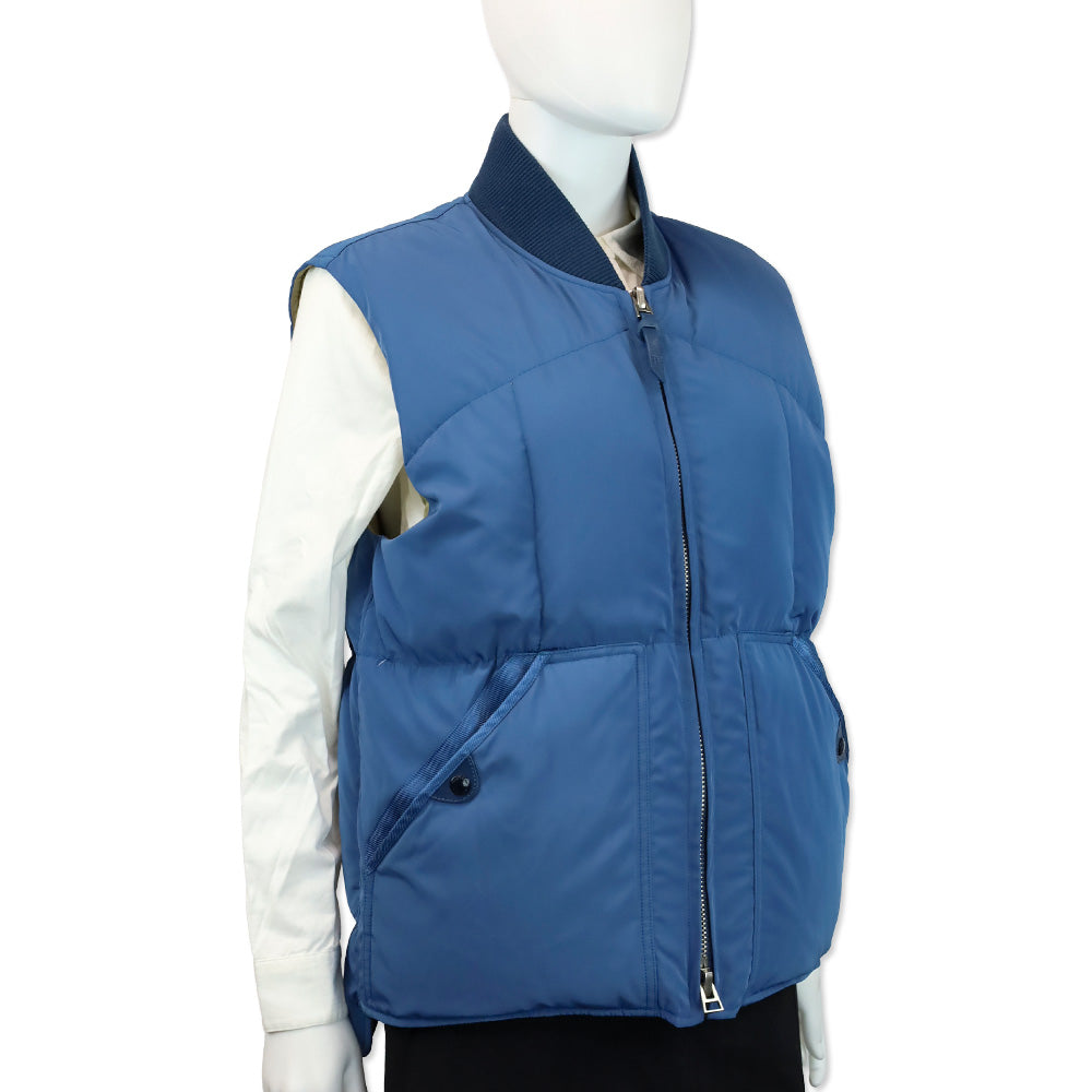 Tom Ford Blue Quilted Micro Ottoman Down Gilet Puffer Vest