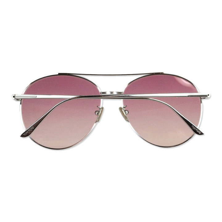 Tom Ford Cleo Silver Aviator Purple Gradient Sunglasses