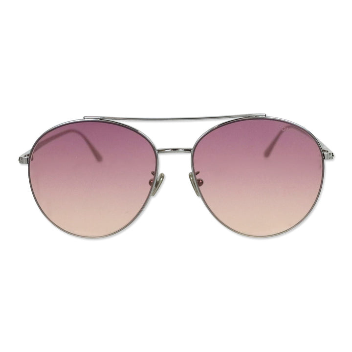 Tom Ford Cleo Silver Aviator Purple Gradient Sunglasses