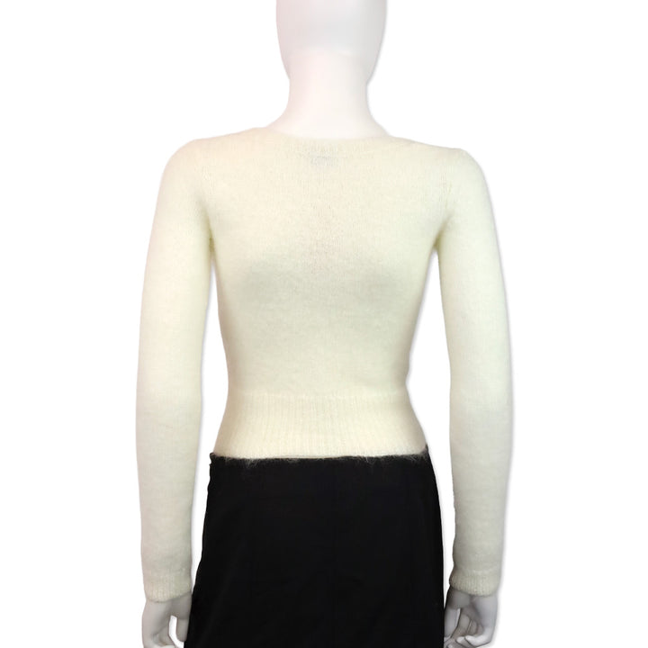 Tom Ford Cream Mohair-Blend Knit Pollover Sweater