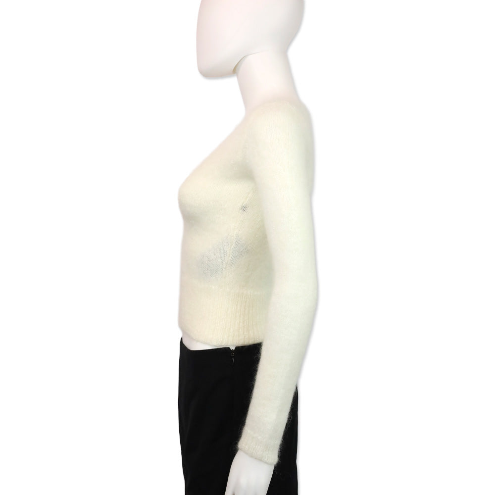 Tom Ford Cream Mohair-Blend Knit Pollover Sweater