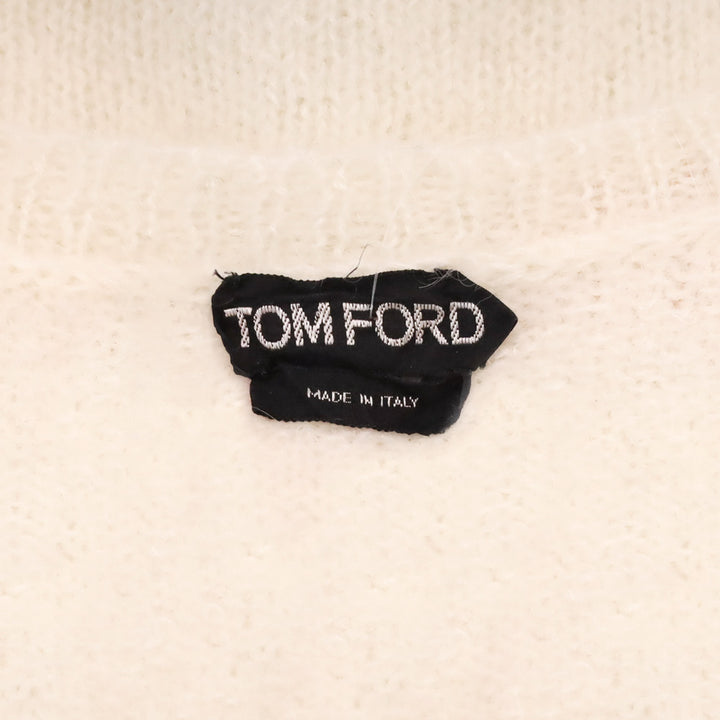 Tom Ford Cream Mohair-Blend Knit Pollover Sweater