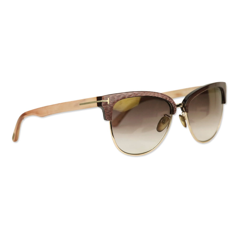 Tom Ford Fany Brown Cat-Eye Browline Sunglasses