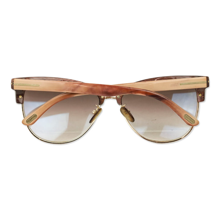 Tom Ford Fany Brown Cat-Eye Browline Sunglasses