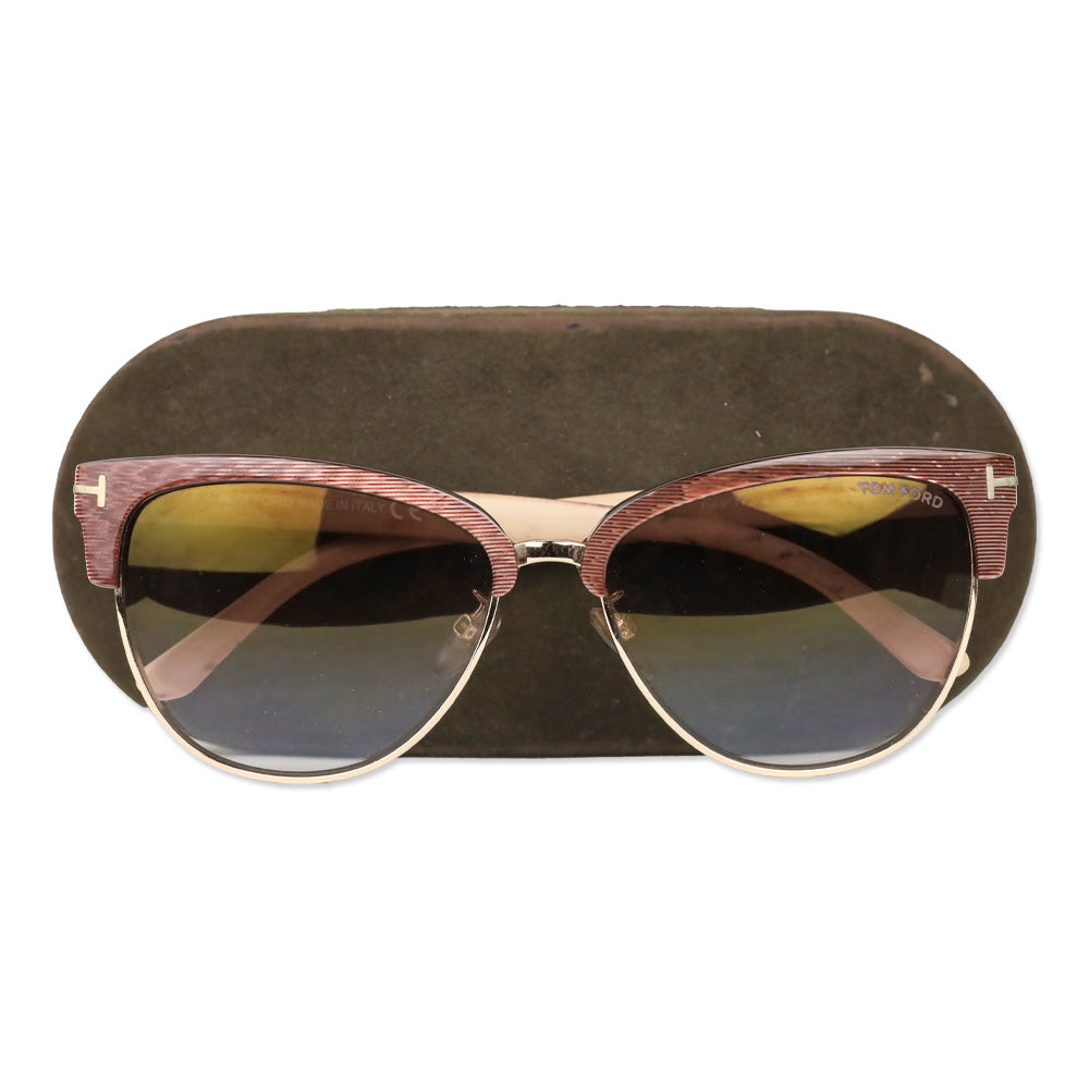 Tom Ford Fany Brown Cat-Eye Browline Sunglasses