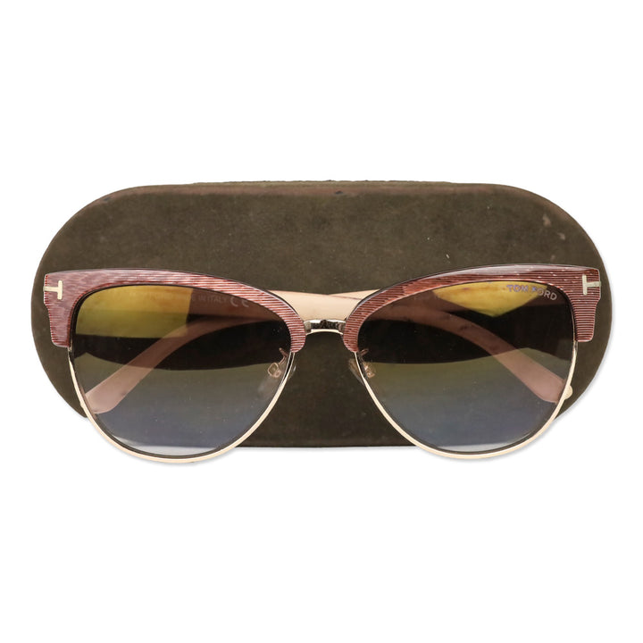 Tom Ford Fany Brown Cat-Eye Browline Sunglasses