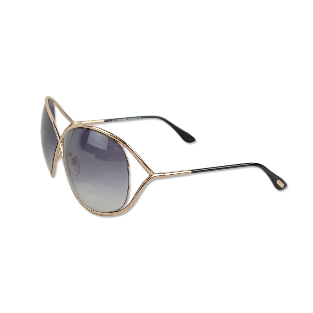 Tom Ford Miranda Rose Gold & Black Oversized Soft Square Sunglasses