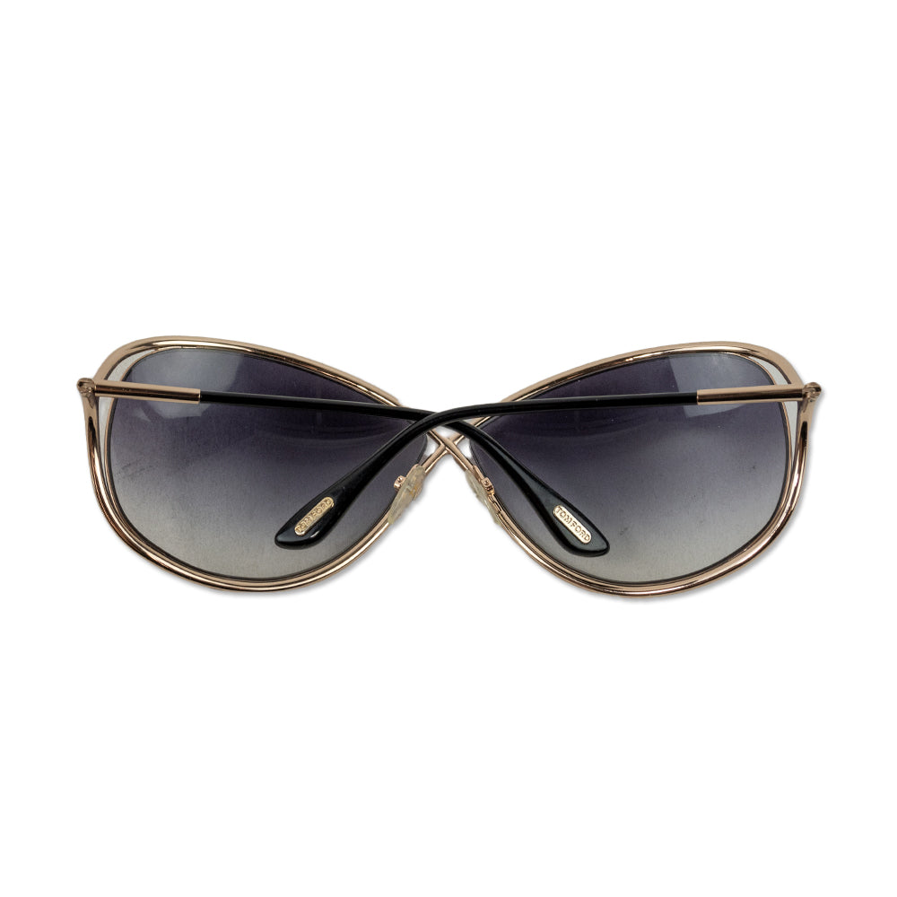 Tom Ford Miranda Rose Gold & Black Oversized Soft Square Sunglasses