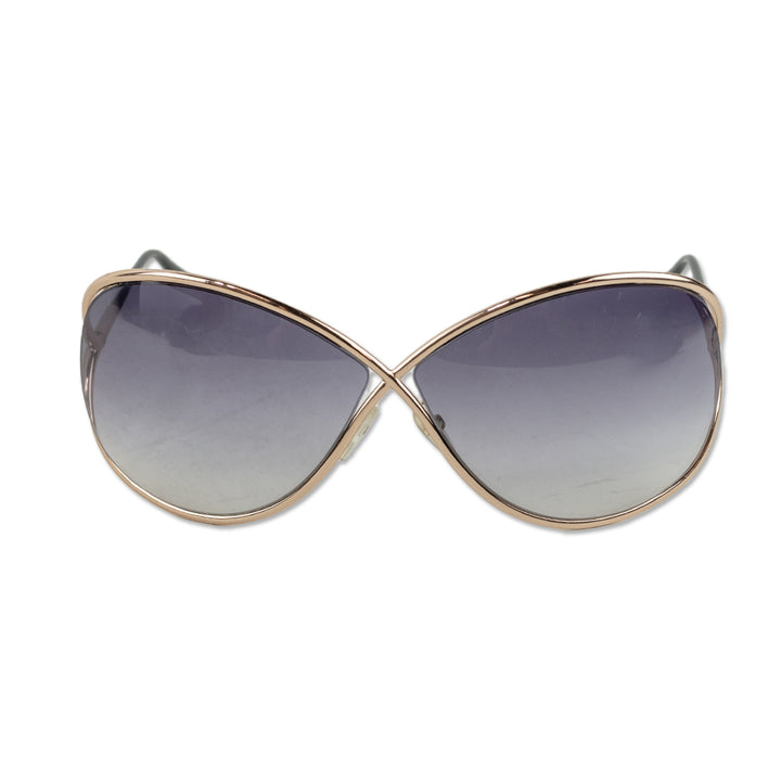 Tom Ford Miranda Rose Gold & Black Oversized Soft Square Sunglasses