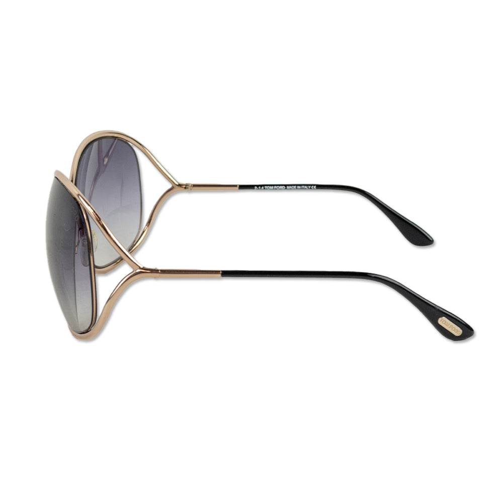 Tom Ford Miranda Rose Gold & Black Oversized Soft Square Sunglasses