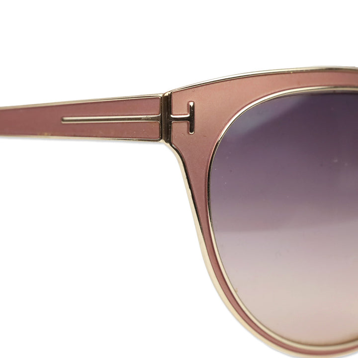 Tom Ford Nina Pink Gold Brown Gradient Tinted Lenses Cat Eye Sunglasses