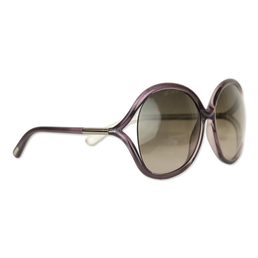 Tom Ford Rhi Purple Acetate Round Oversized Sunglasses