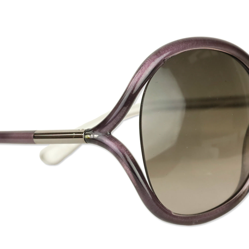 Tom Ford Rhi Purple Acetate Round Oversized Sunglasses