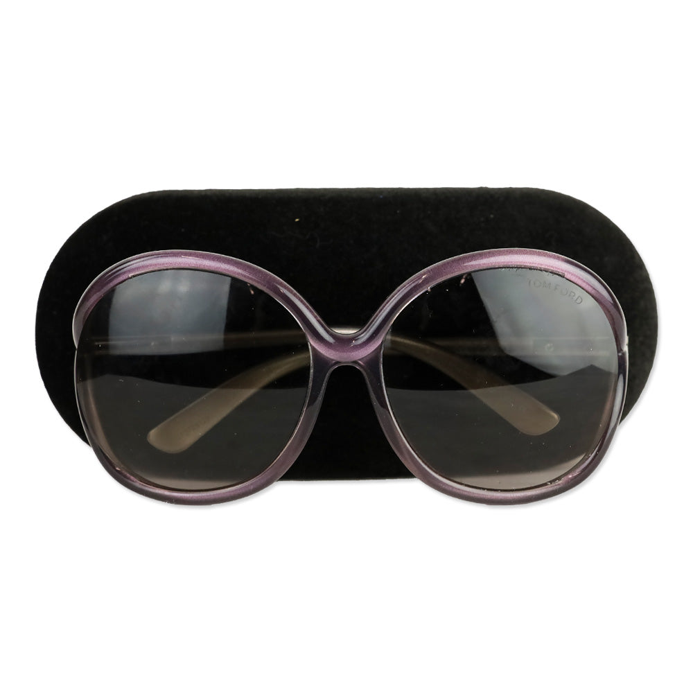 Tom Ford Rhi Purple Acetate Round Oversized Sunglasses