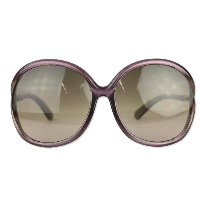 Tom Ford Rhi Purple Acetate Round Oversized Sunglasses