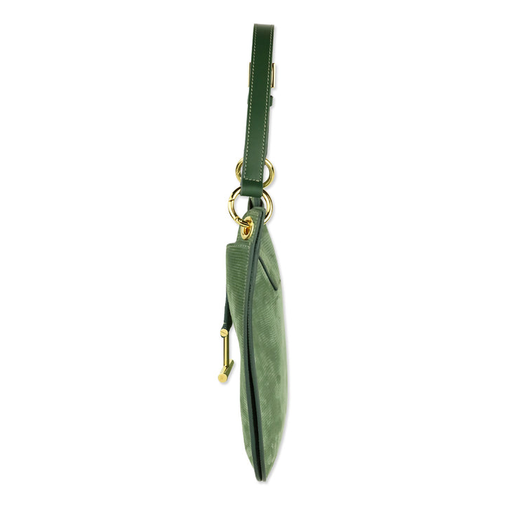 Tom Ford Small Tara Lizard Embossed Laurel Green Leather Top Handle Bag