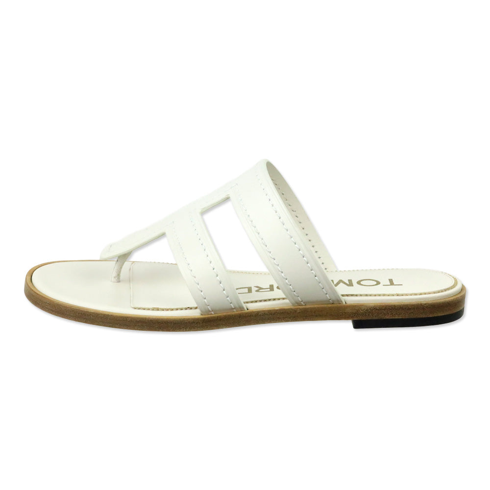 Tom Ford White Leather Thong Sandal