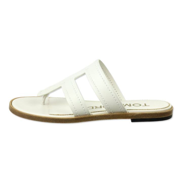 Tom Ford White Leather Thong Sandal
