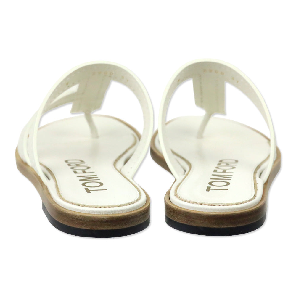 Tom Ford White Leather Thong Sandal