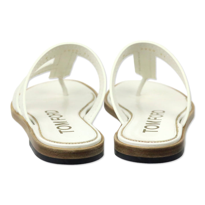 Tom Ford White Leather Thong Sandal