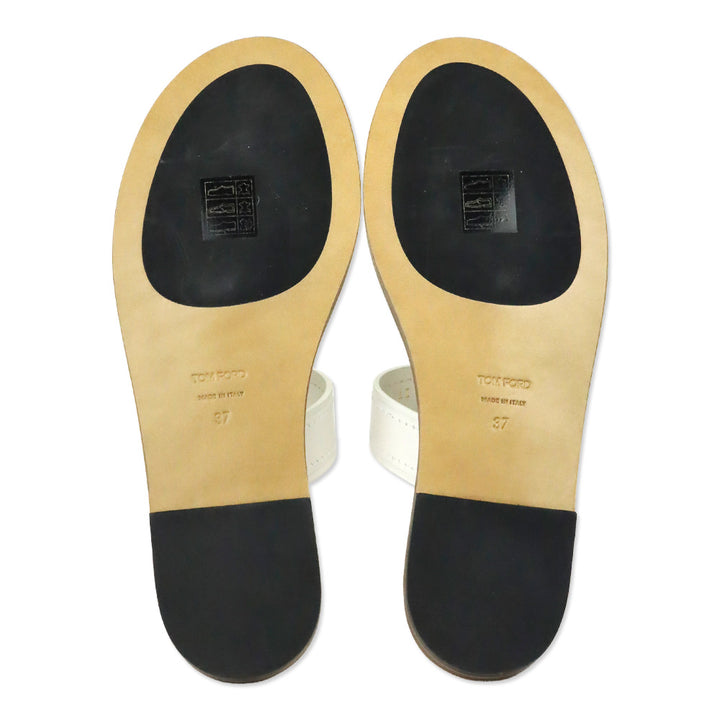 Tom Ford White Leather Thong Sandal