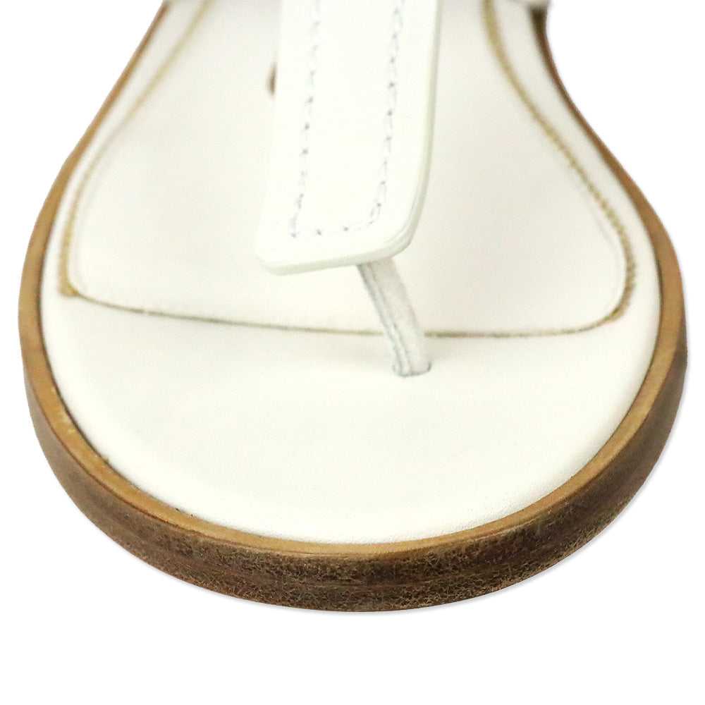 Tom Ford White Leather Thong Sandal