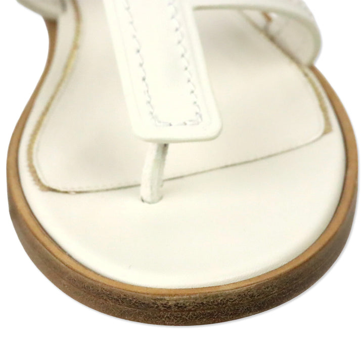 Tom Ford White Leather Thong Sandal