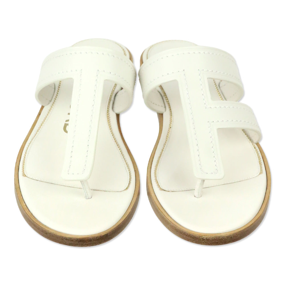 Tom Ford White Leather Thong Sandal