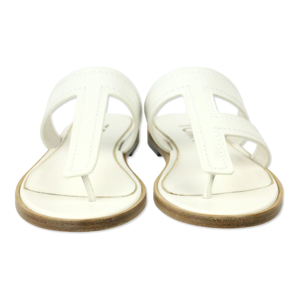 Tom Ford White Leather Thong Sandal