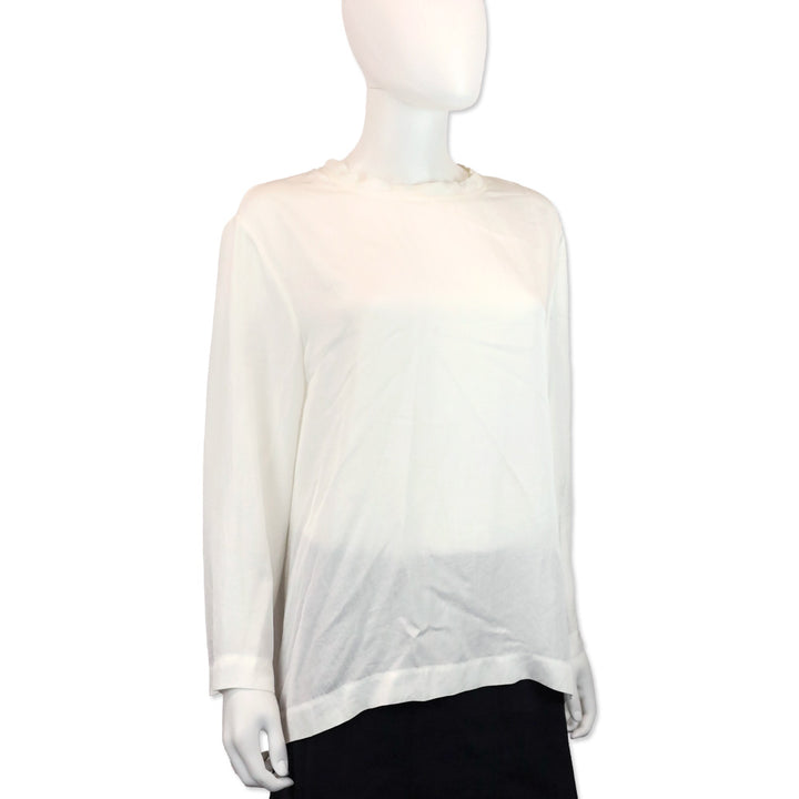 Tom Ford White Sheer Long Sleeve Top