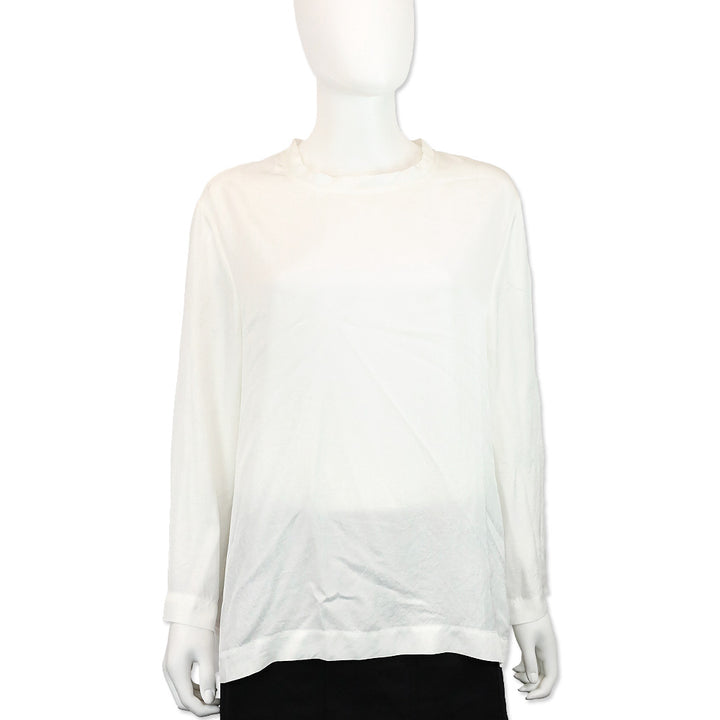 Tom Ford White Sheer Long Sleeve Top