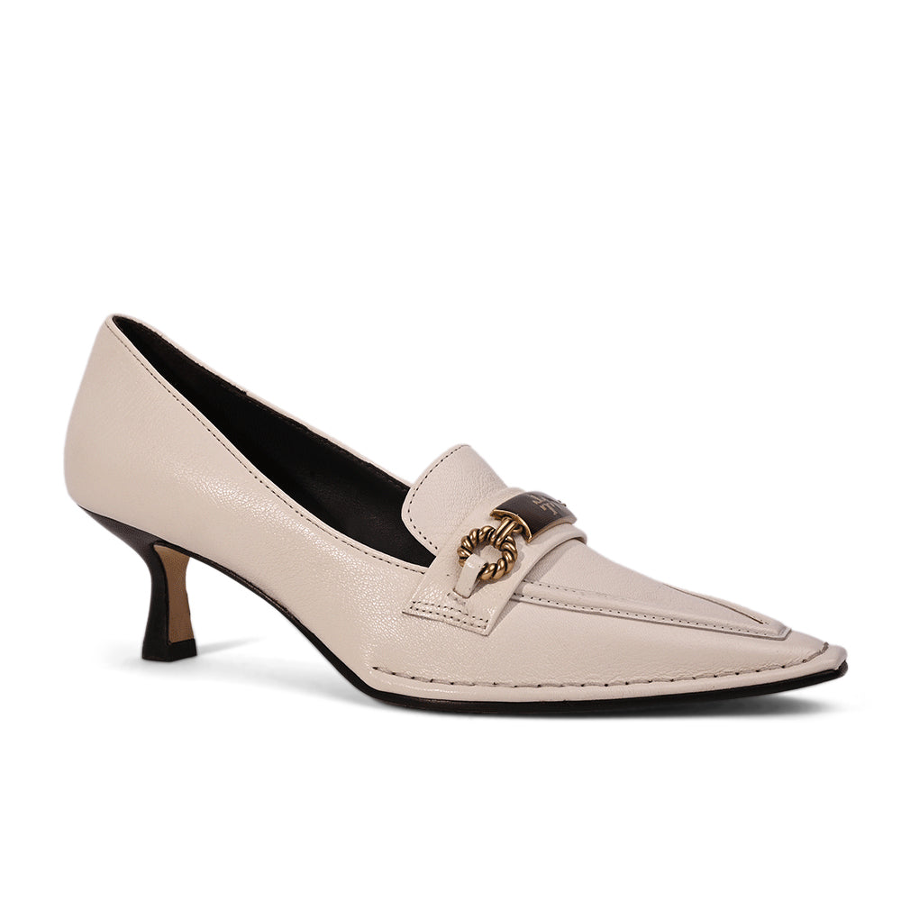 Tory Burch Perrine Ivory Leather Loafers