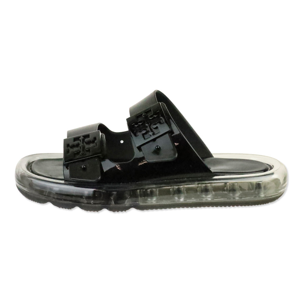Tory Burch Black Buckle Bubble Jelly Slides