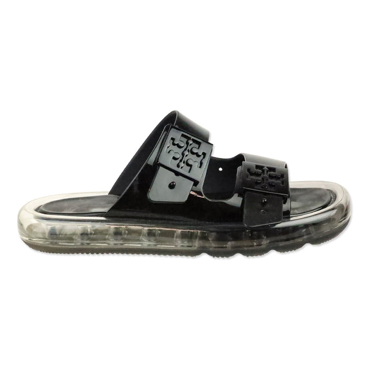 Tory Burch Black Buckle Bubble Jelly Slides