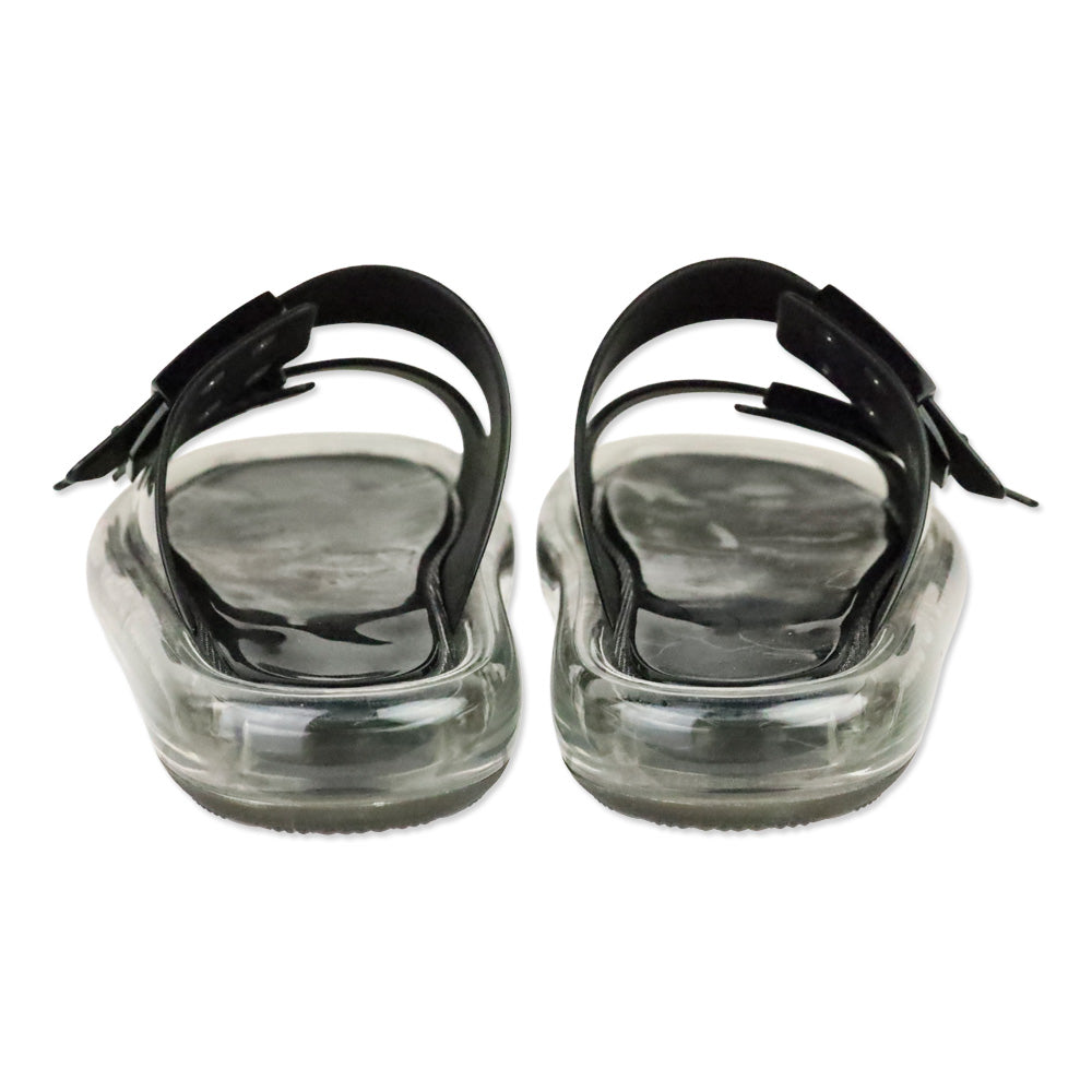 Tory Burch Black Buckle Bubble Jelly Slides