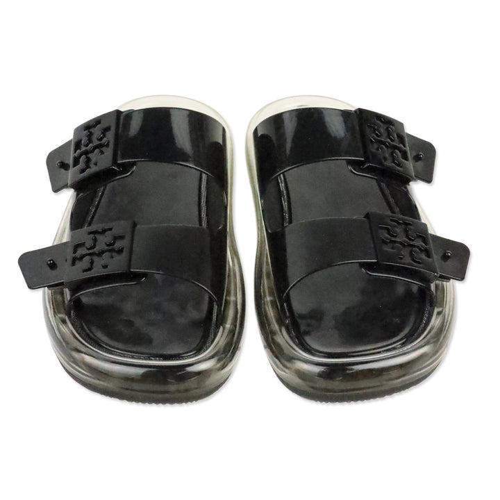 Tory Burch Black Buckle Bubble Jelly Slides