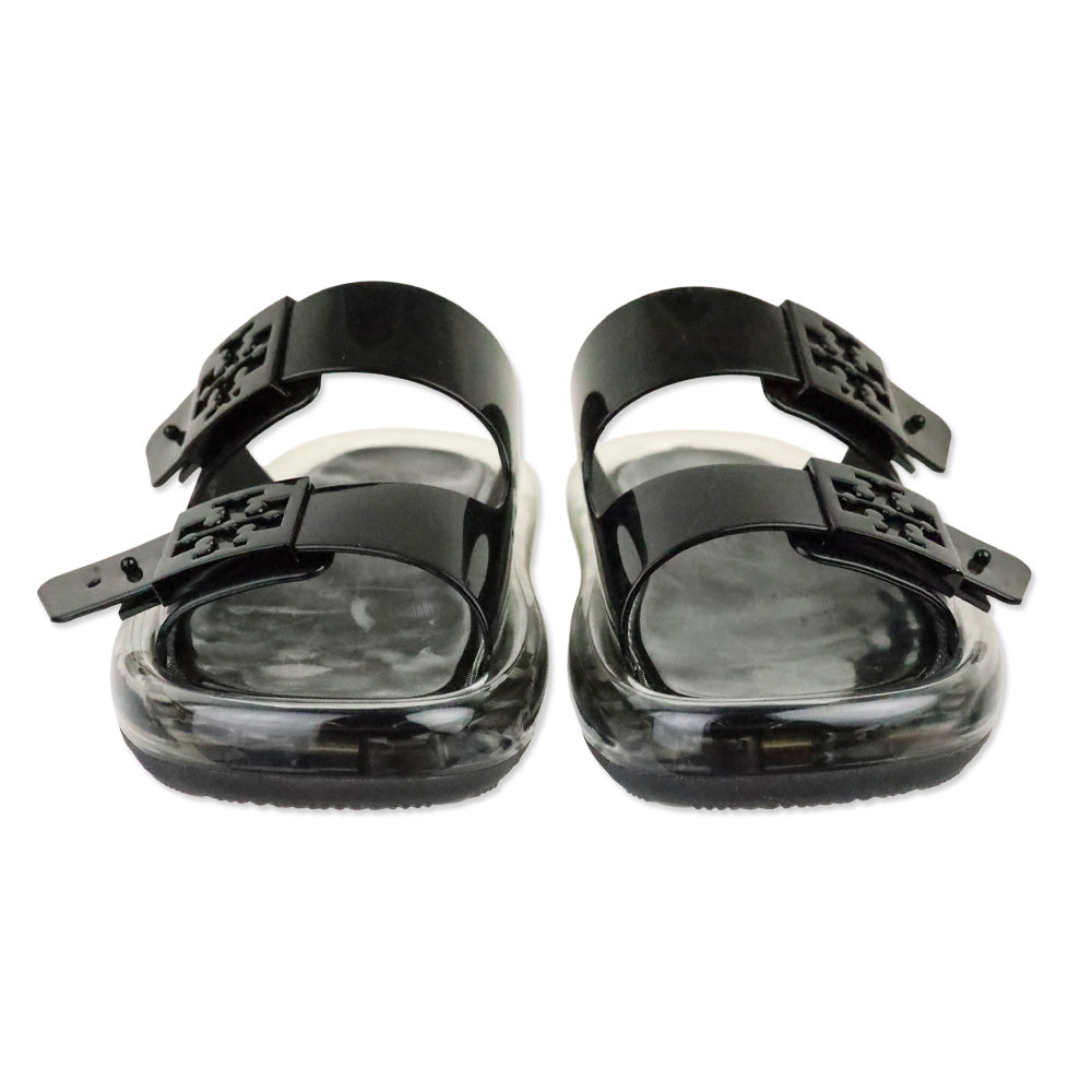 Tory Burch Black Buckle Bubble Jelly Slides