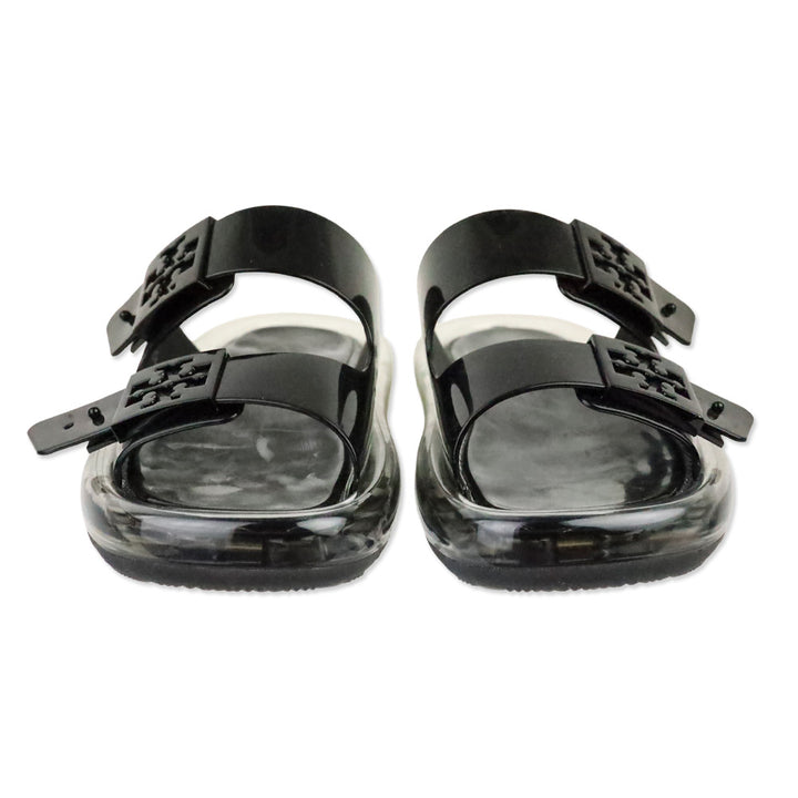 Tory Burch Black Buckle Bubble Jelly Slides