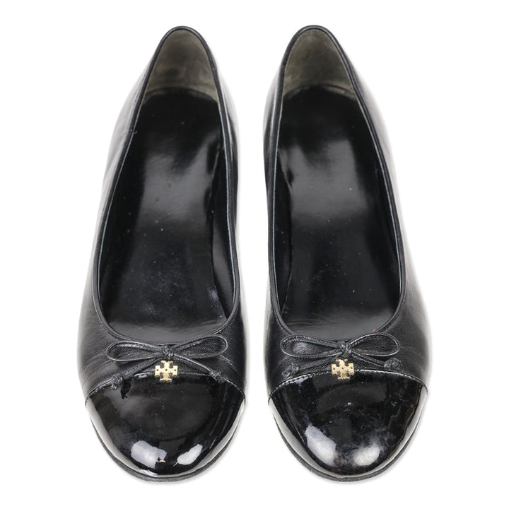 Tory Burch Black Cap-Toe Pumps