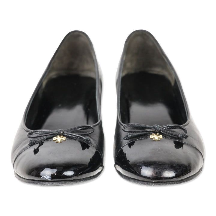Tory Burch Black Cap-Toe Pumps