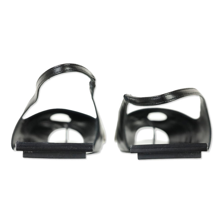 Tory Burch Black Goat Leather Pierced Slingback Flat